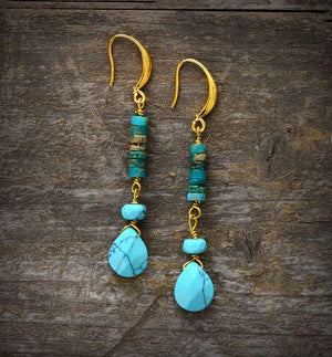 Boucles d'Oreilles Bleu Océan