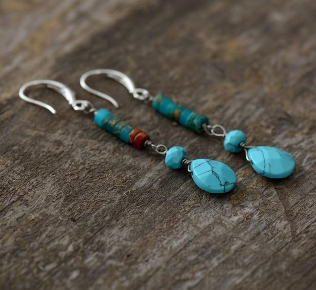 Boucles d'Oreilles Bleu Océan