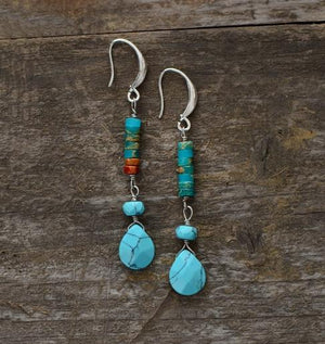 Boucles d'Oreilles Bleu Océan