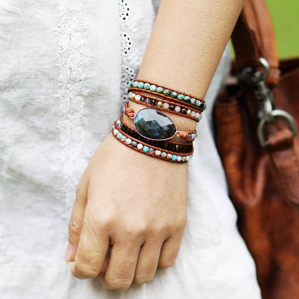 Bracelet Boho en Labradorite