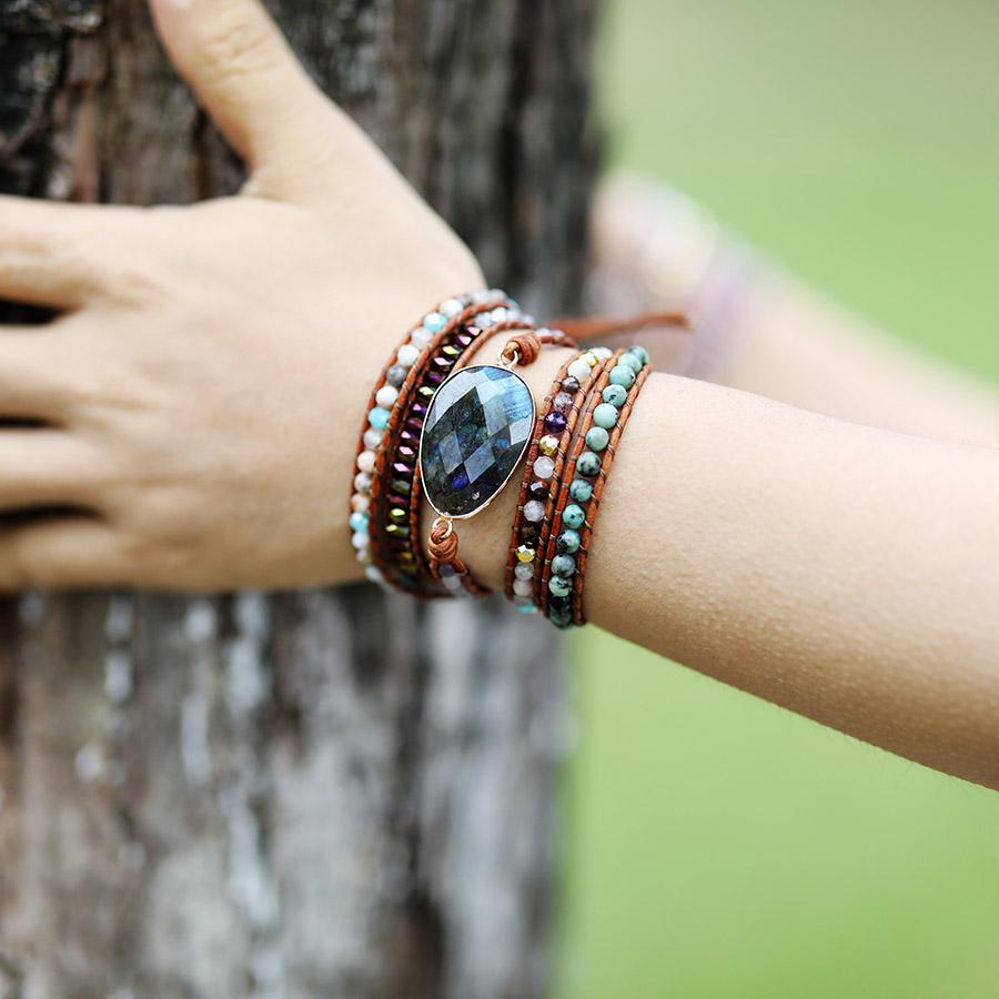 Bracelet Boho en Labradorite