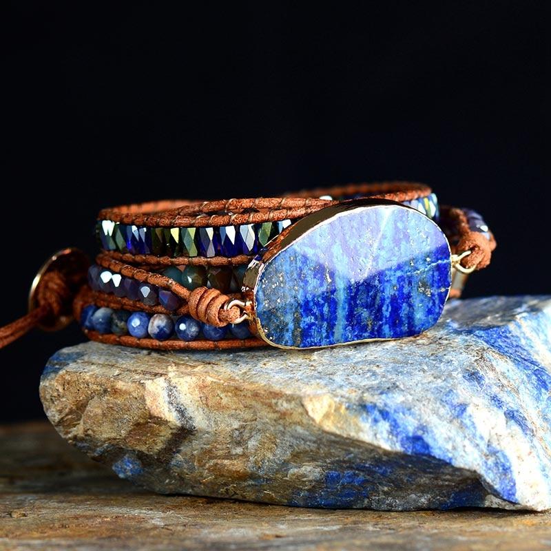 Bracelet Profondeur Marine en Lapis-Lazuli