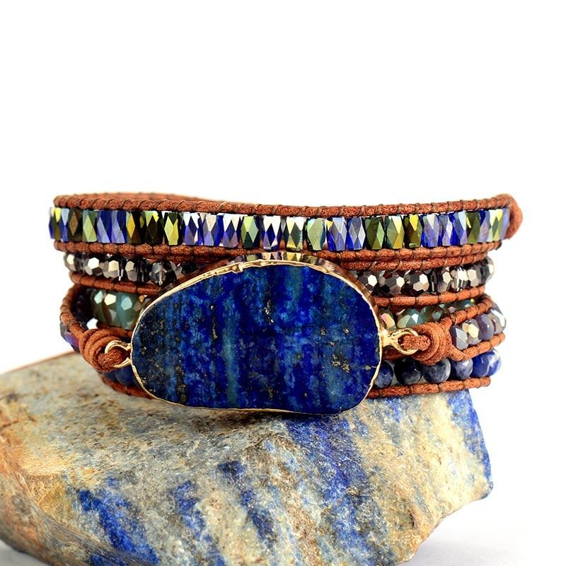 Bracelet Profondeur Marine en Lapis-Lazuli