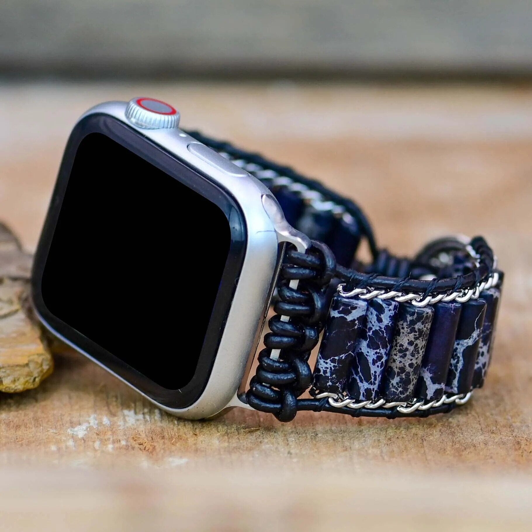 Bracelet d'Apple Watch Fusion Indigo en Jaspe Impérial