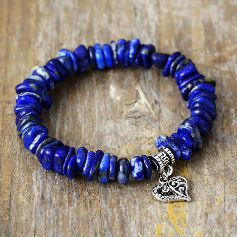 Bracelet Sérénité Azurée en Lapis-Lazuli & Aiguë-Marine