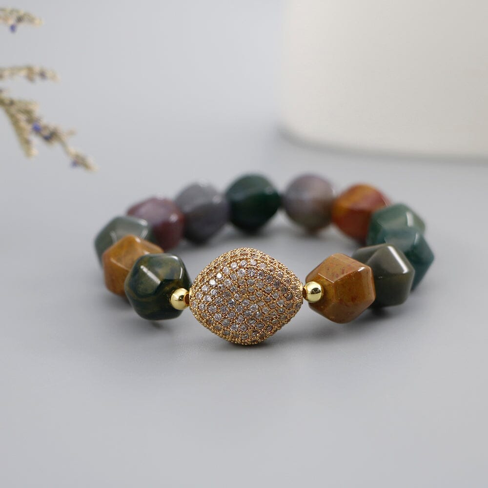 Bracelet Aura Dorée en Agate Indienne