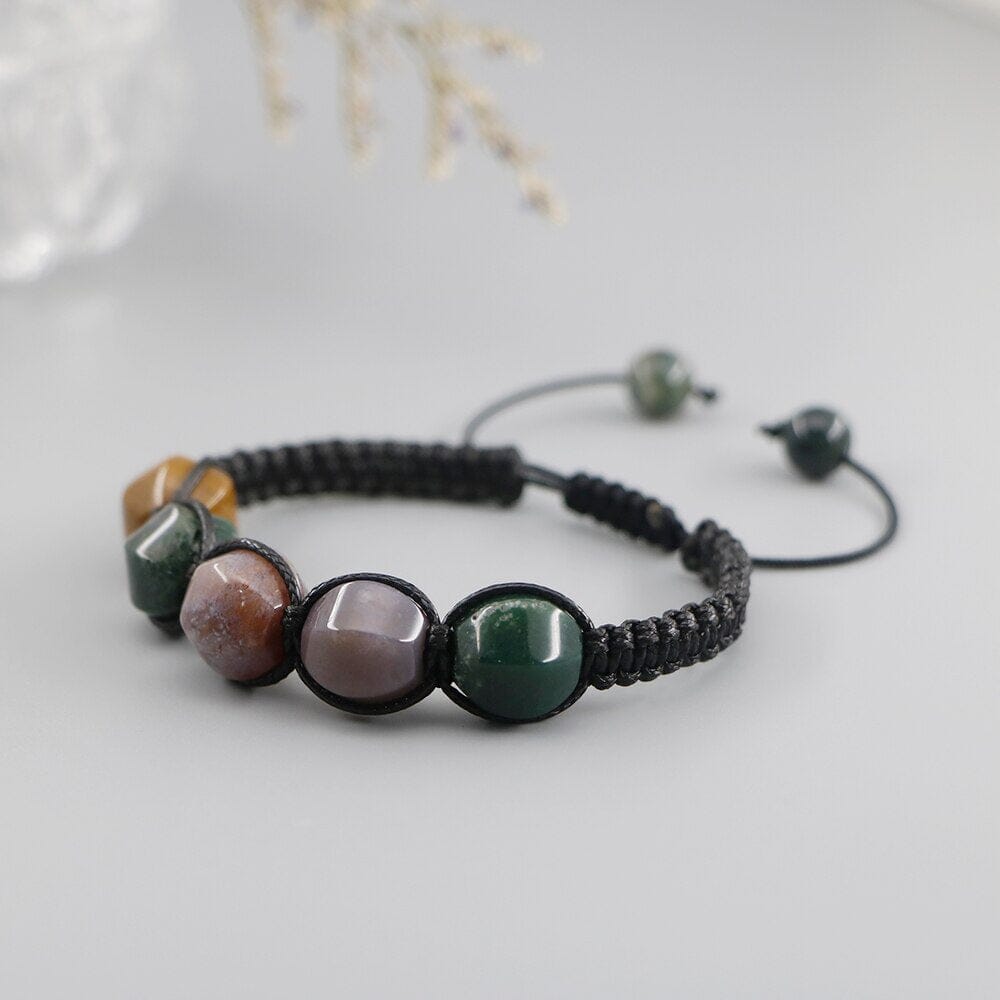 Bracelet Lumineuse Lanterne en Agate Indienne