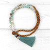 Collier Mala en Bois de Santal et Amazonite