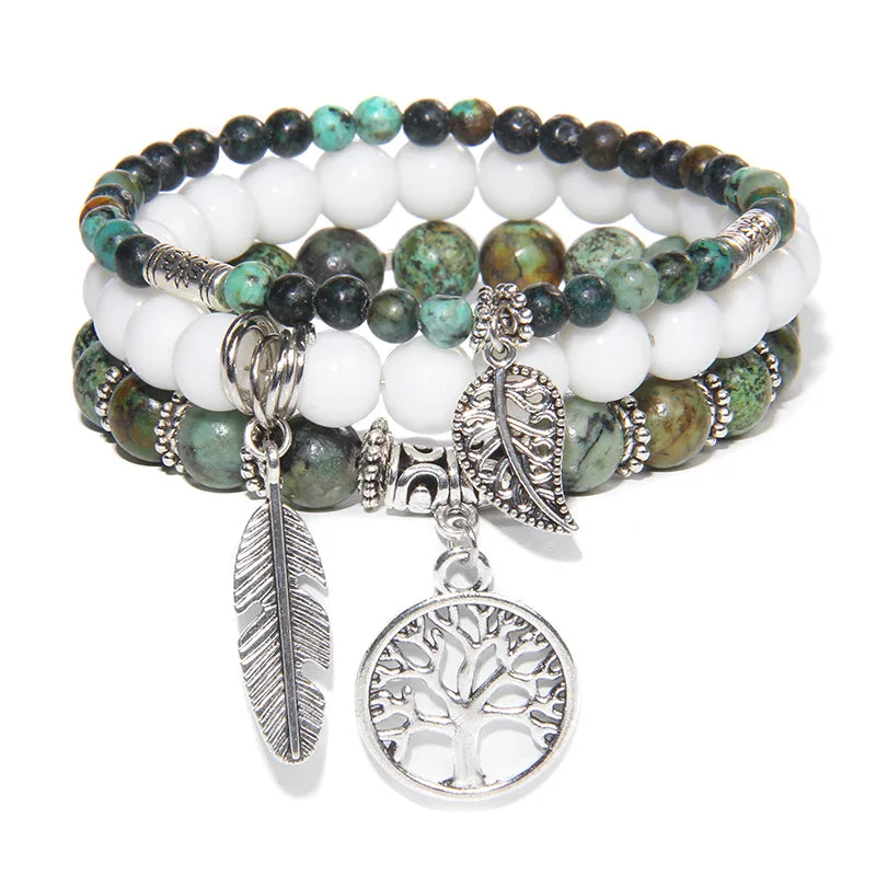 Bracelet Arbre de Vie Connexion avec le Cosmo en Pierres Naturelles