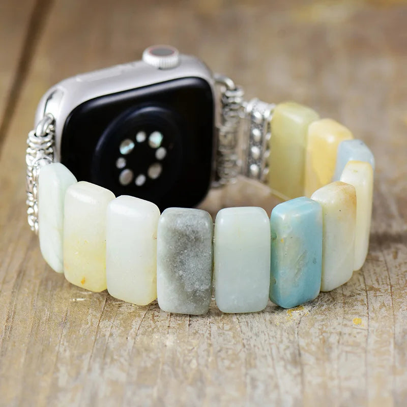 Bracelet de Montre Connectée Apaissante en Amazonite