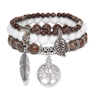 Bracelet Arbre de Vie Connexion avec le Cosmo en Pierres Naturelles