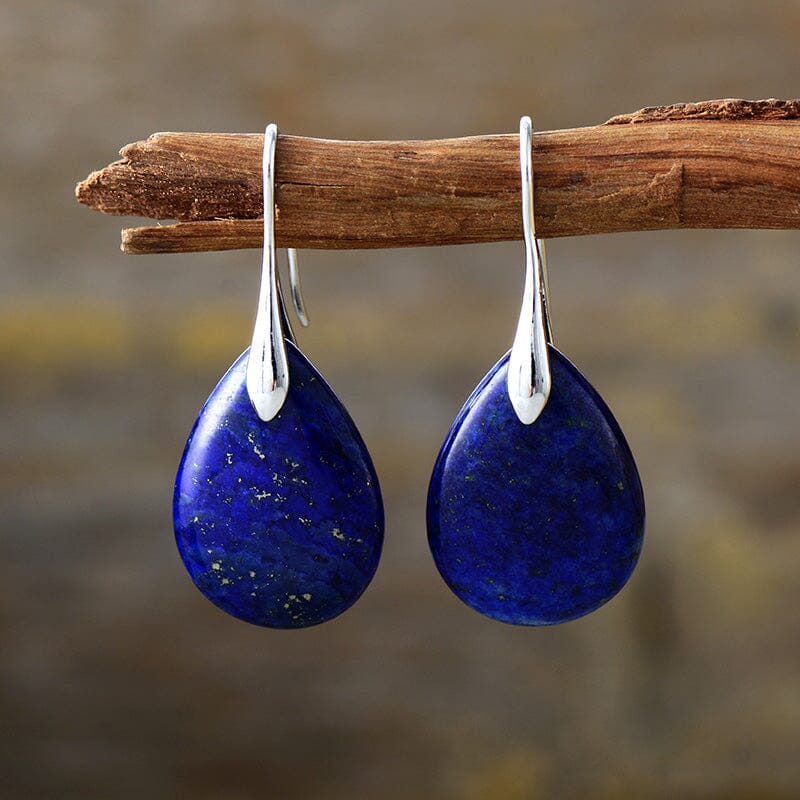 Boucles d'Oreilles Goutte Paisible en Pierres Naturelles