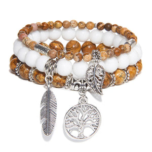 Bracelet Arbre de Vie Connexion avec le Cosmo en Pierres Naturelles