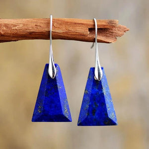 Boucles d'Oreilles en Lapis-Lazuli Géométriques