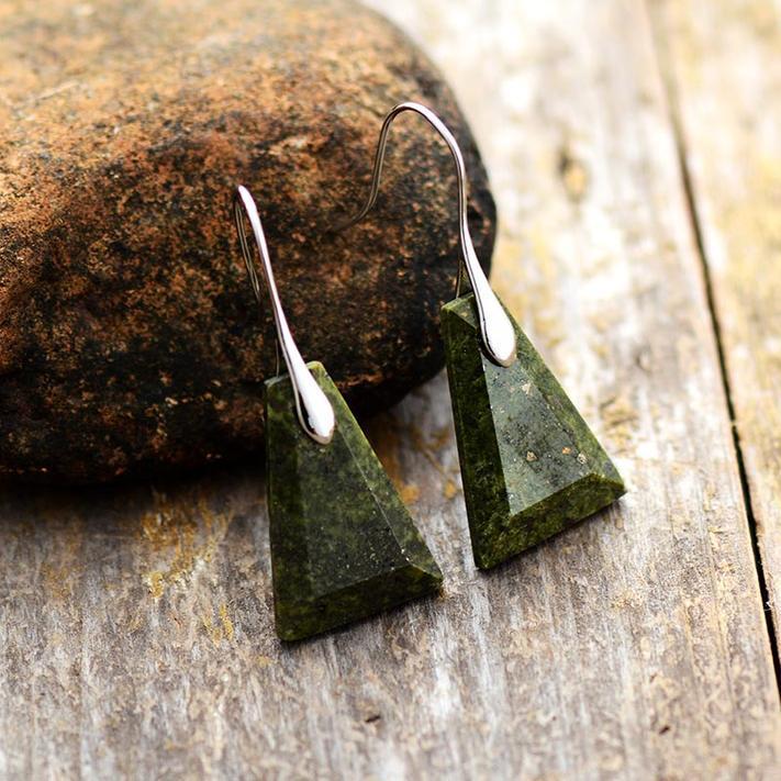 Boucles d'Oreilles en Lapis-Lazuli Géométriques