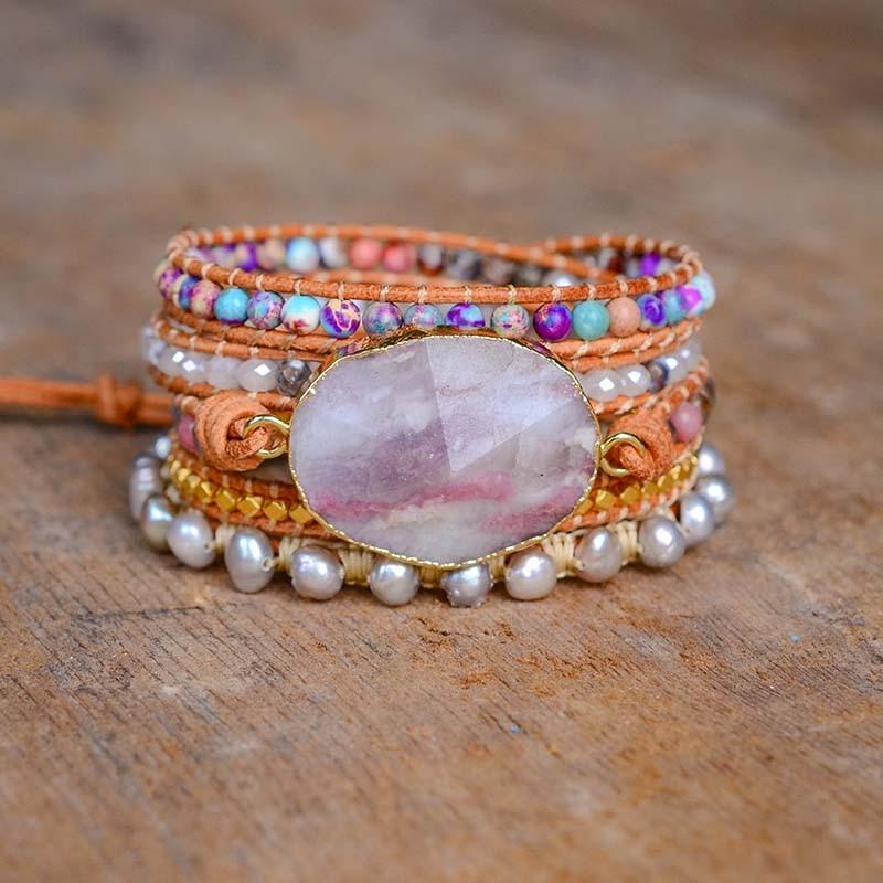 Bracelet Thérapeutique en Tourmaline Rose