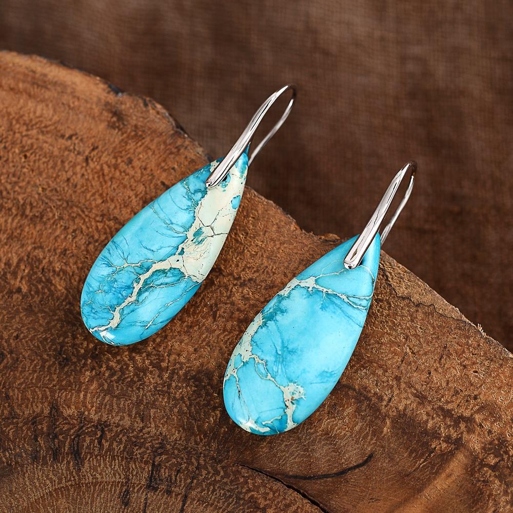 Boucles D'Oreilles De Protection En Jaspe Turquoise