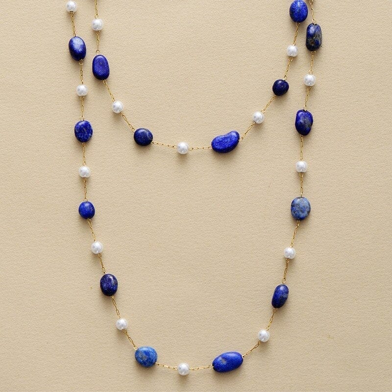 Collier Superposé Guérison Protectrice en Lapis-Lazuli et Apatite