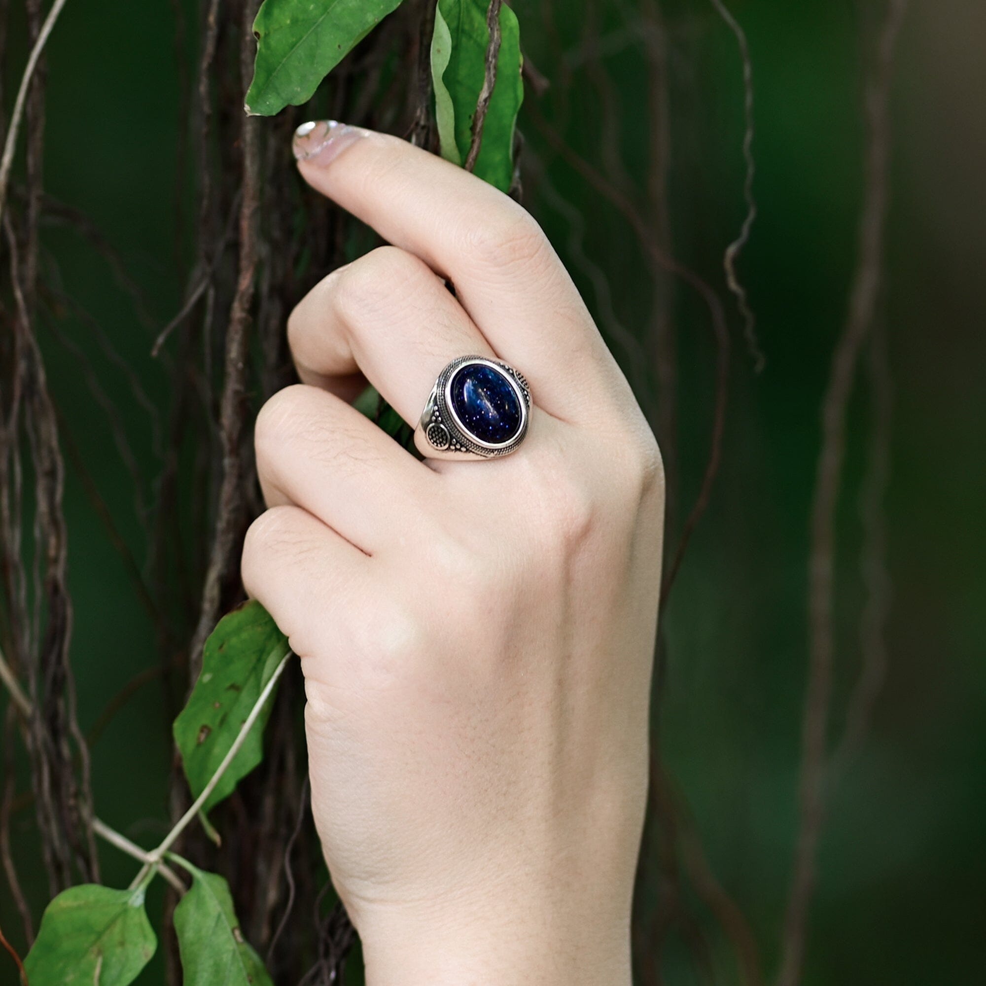 Bague Étoile Vintage Maria en Grès Bleu