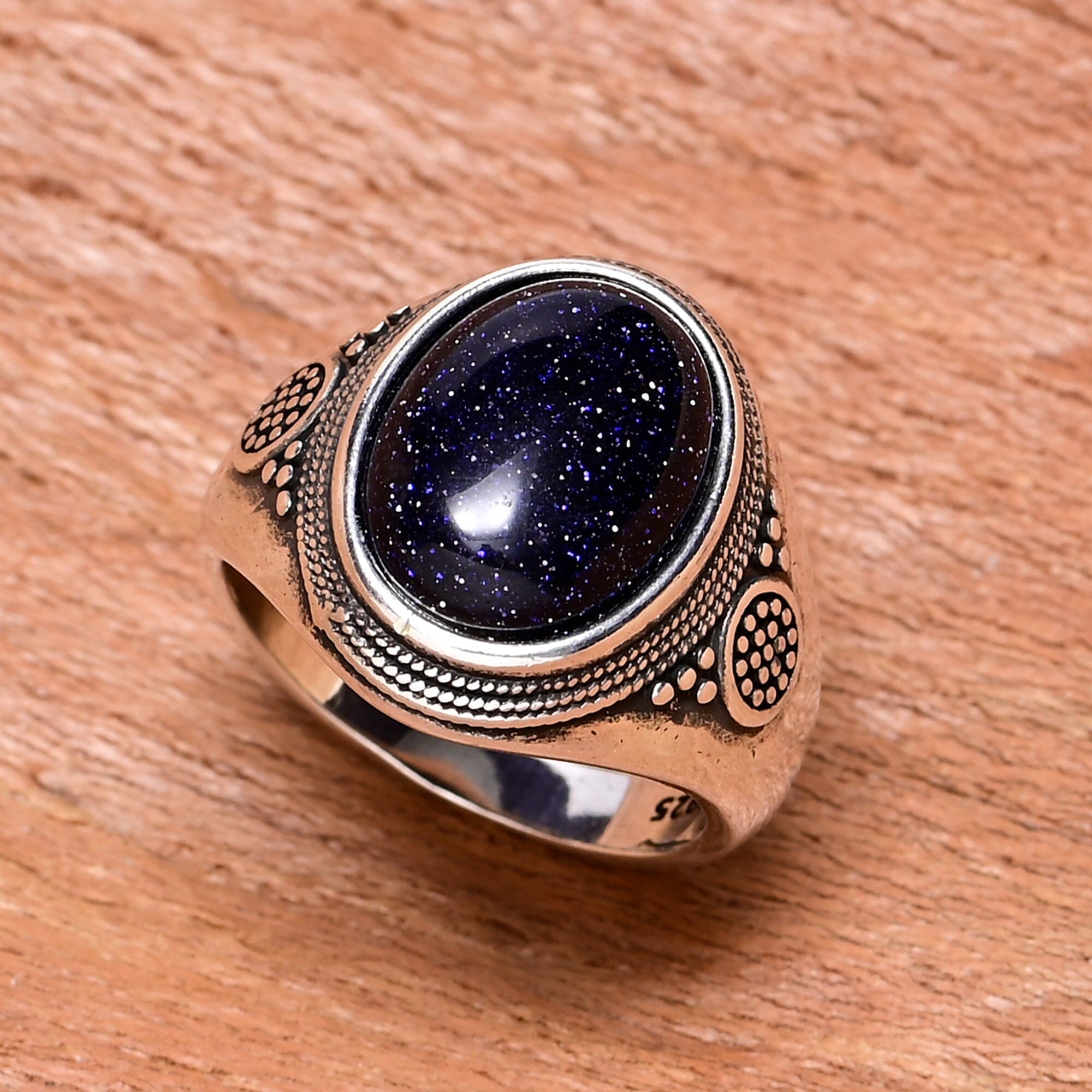 Bague Étoile Vintage Maria en Grès Bleu