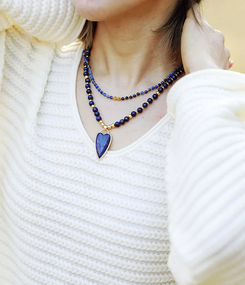 Collier Horizon Divin en Turquoise et Lapis-Lazuli