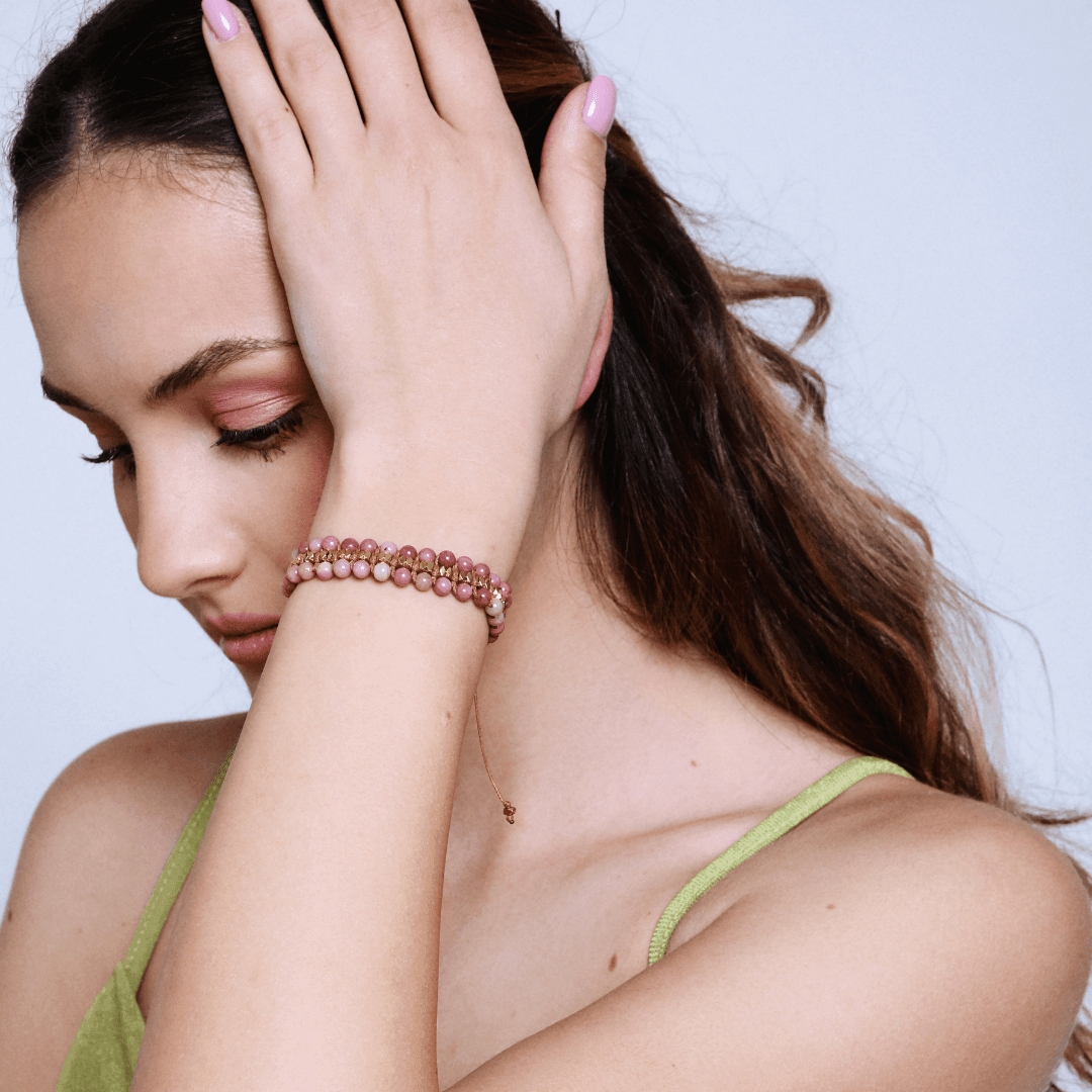 Bracelet Déesse Rosée en Rhodonite