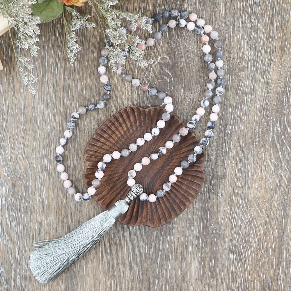 Collier Mala Esprit Rayonnant en Pierres Naturelles