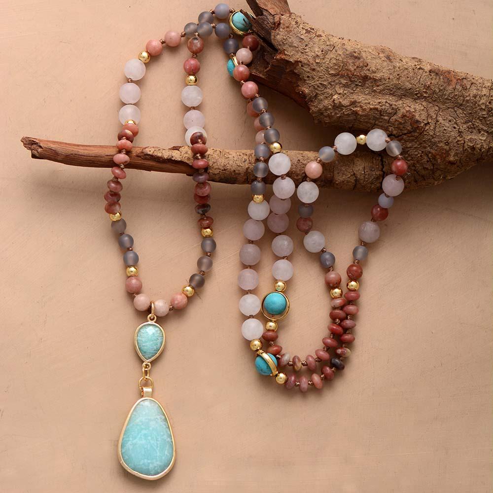 Collier Mala de Guérison Pastel