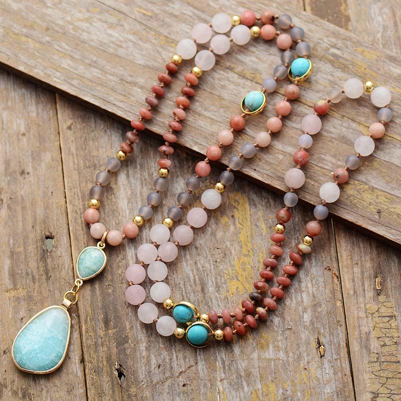 Collier Mala de Guérison Pastel