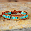 Bracelet Tissé en Chaîne et Turquoise