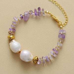 Bracelet "Divine Dualité" en Perles de Quartz