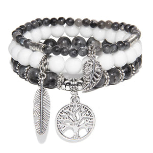 Bracelet Arbre de Vie Connexion avec le Cosmo en Pierres Naturelles