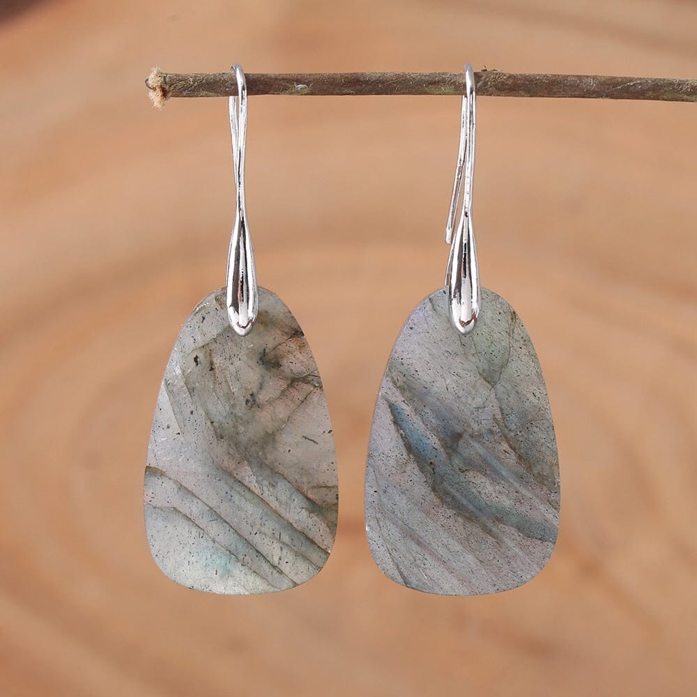 Boucles d'Oreilles Âme Mystique en Labradorite