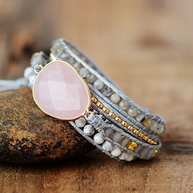 Bracelet en Quartz Rose d'Amour