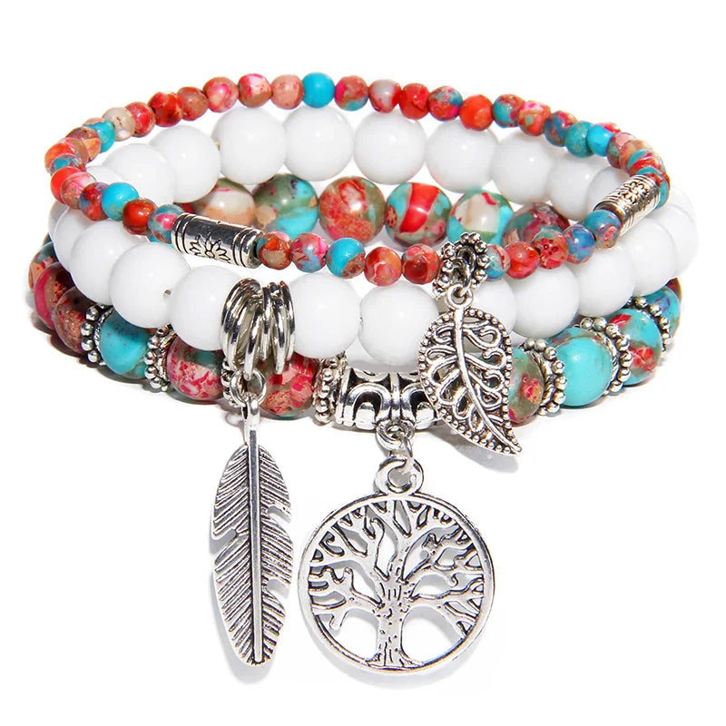 Bracelet Arbre de Vie Connexion avec le Cosmo en Pierres Naturelles