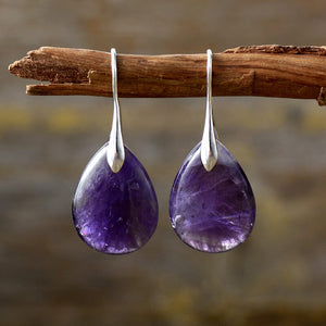 Boucles d'Oreilles Goutte Paisible en Pierres Naturelles