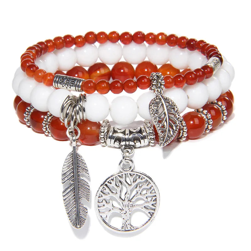 Bracelet Arbre de Vie Connexion avec le Cosmo en Pierres Naturelles