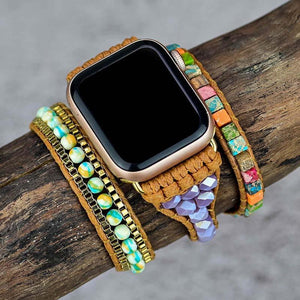 Bracelet pour Apple Watch Multicolore en Pierres Carrées