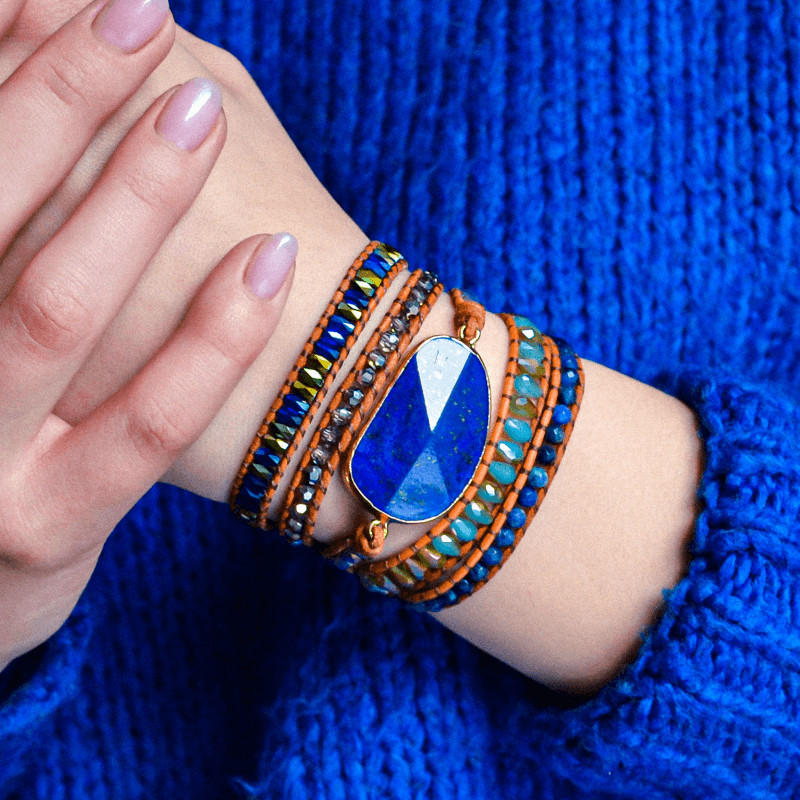 Bracelet Profondeur Marine en Lapis-Lazuli