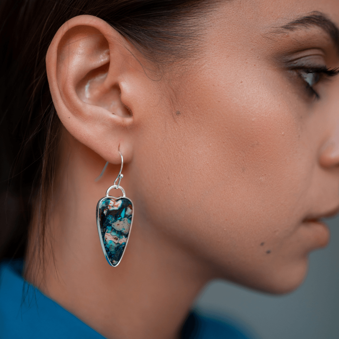 Boucles d'Oreilles en Jaspe Pétales Fleuries