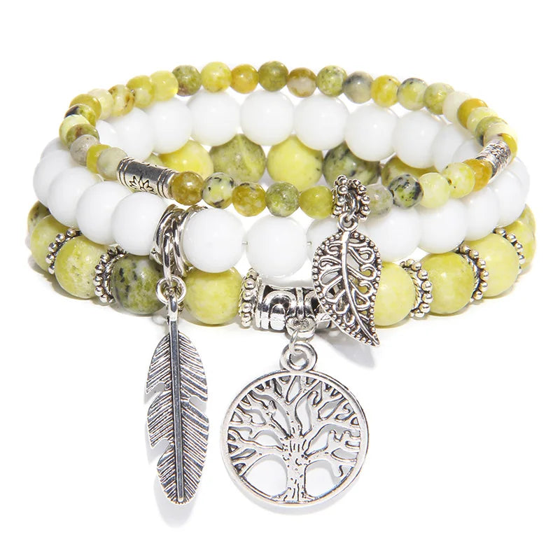 Bracelet Arbre de Vie Connexion avec le Cosmo en Pierres Naturelles