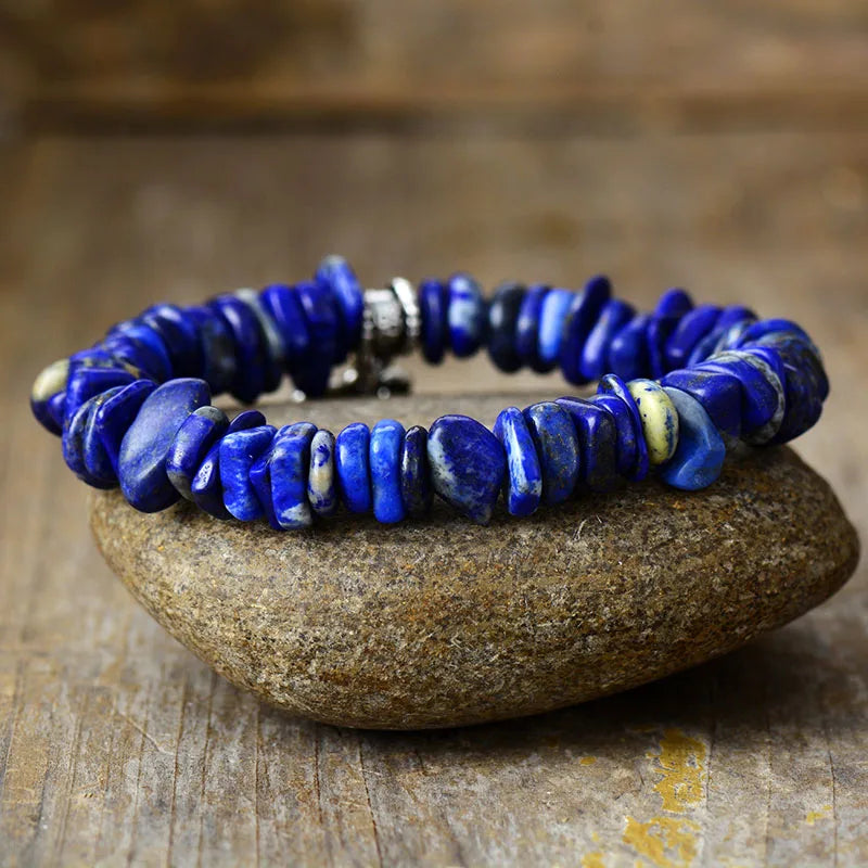 Bracelet Sérénité Azurée en Lapis-Lazuli & Aiguë-Marine