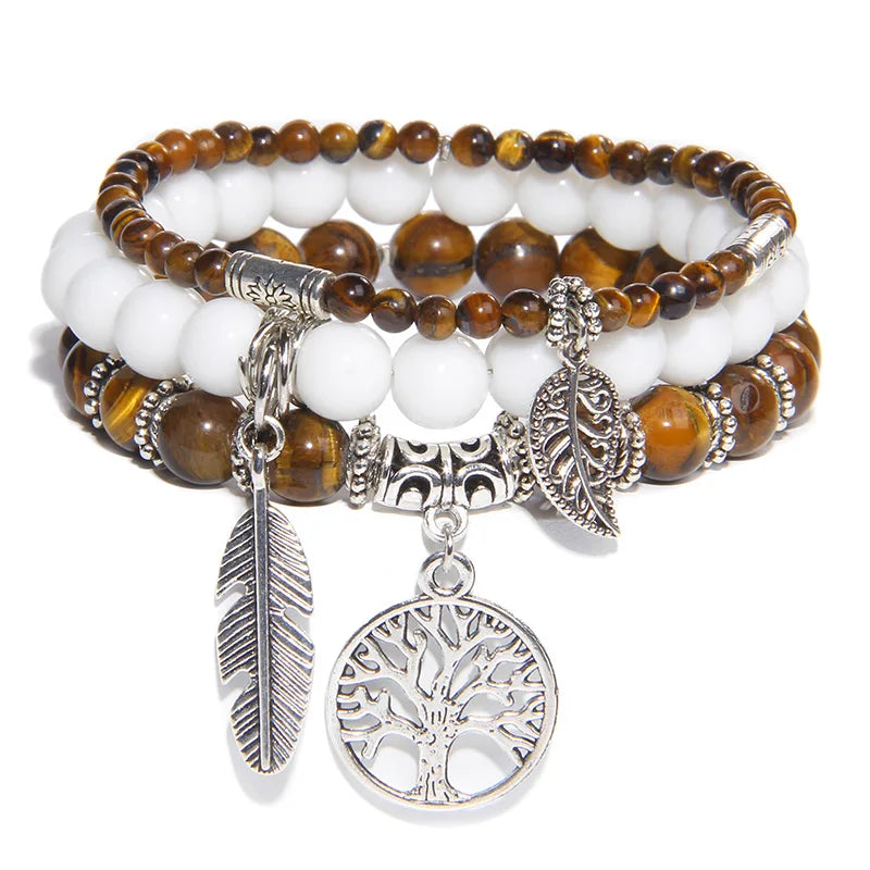 Bracelet Arbre de Vie Connexion avec le Cosmo en Pierres Naturelles