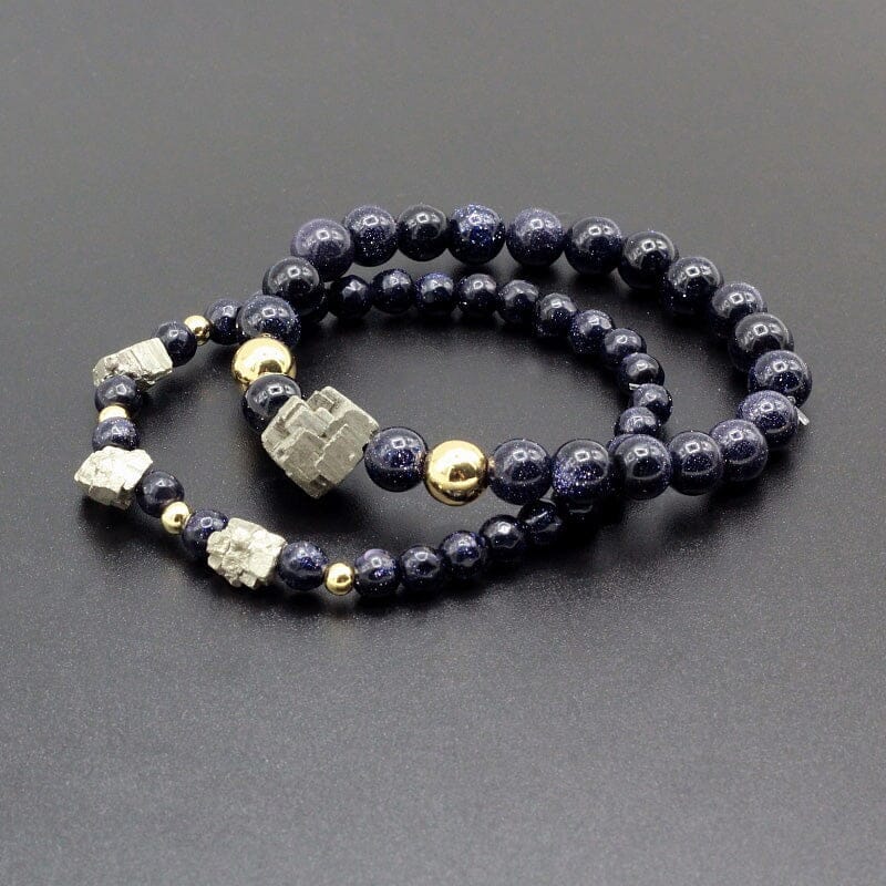 Bracelet Gardien Astral en Onyx et Pyrite