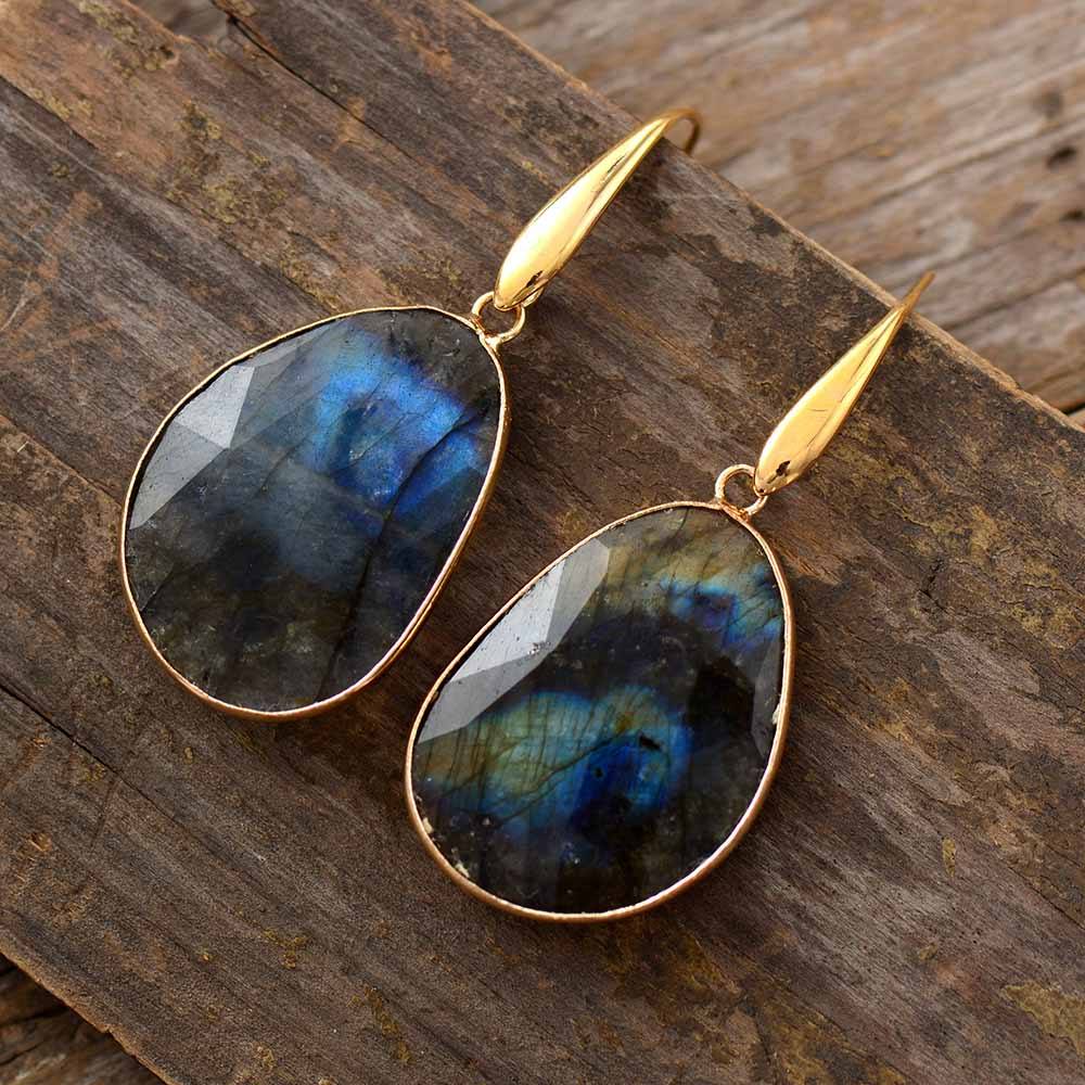 Boucles d'Oreilles Rêveur en Labradorite