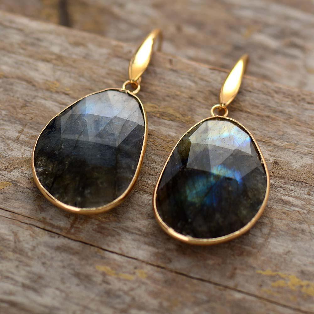 Boucles d'Oreilles Rêveur en Labradorite