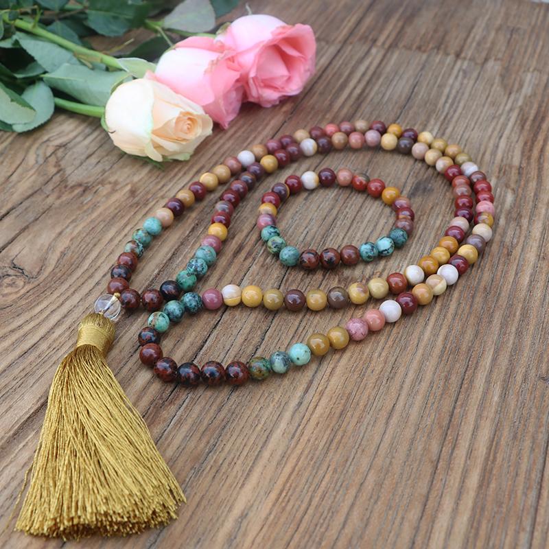 Ensemble Mala et Bracelet en Mookaite