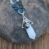 Collier de Perles Pétrole en Quartz Bleu