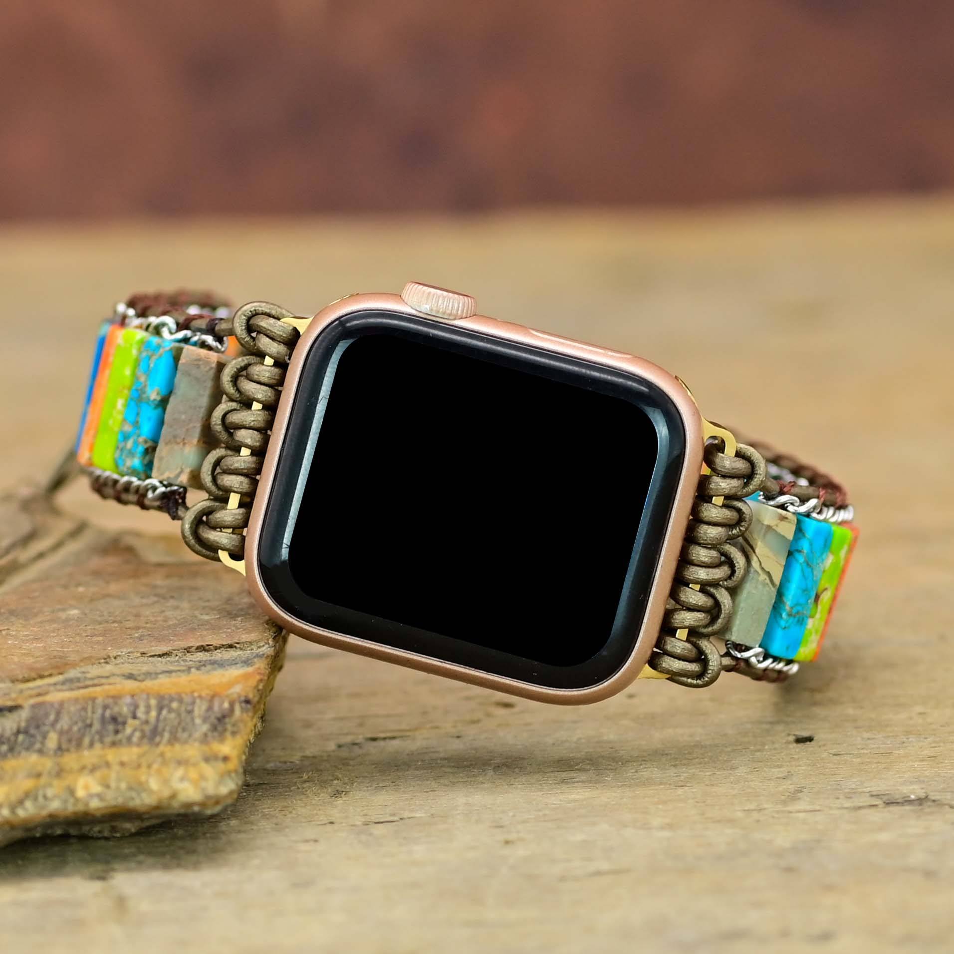 Bracelet Pour Applewatch Énergie Impériale En Jaspe Et Howlite