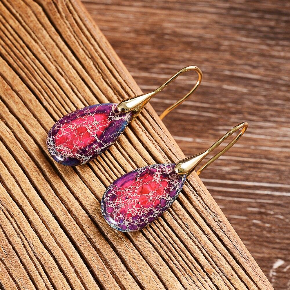 Boucles d'Oreilles en Jaspe Impérial Flamboyant